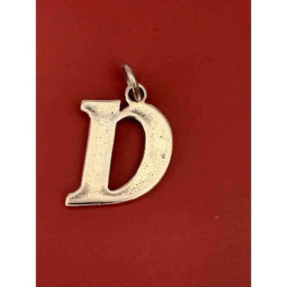 .925 Letter D Sterling Silver Jewelry Charm #alphabet #letter